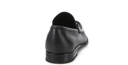 Salvatore Ferragamo Men's Grandioso Gancini Pebbled Leather Loafers, Black