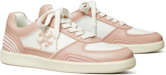 Tory Burch Women's Clover Court Sneaker, Purity/Shell Pink