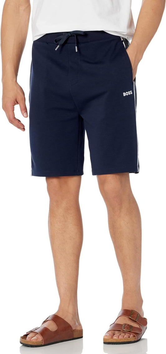 Hugo Boss Men's Embroidered Logo Cotton Blend Shorts, Navy