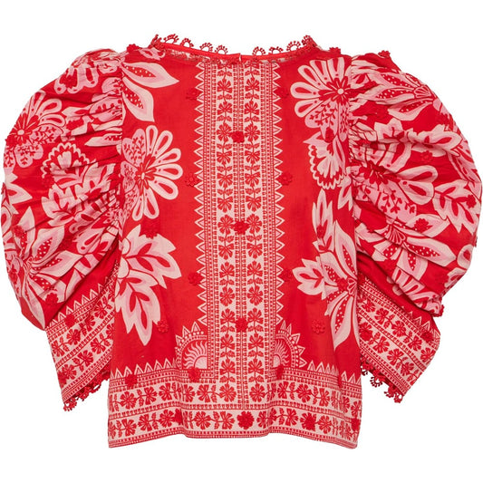 FARM Rio Women's Flora Tapestry Red Blouse, Flora Tapestry Red
