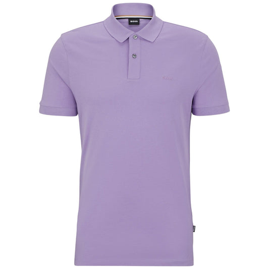 Hugo Boss Men's Pallas Short Sleeve Pique Polo Shirt, Lavender Cream