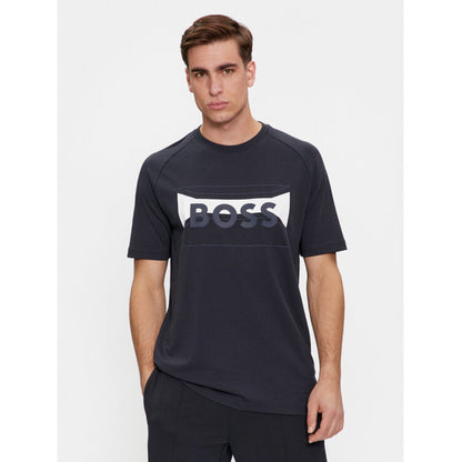 Hugo Boss Men's Embossed Logo Short Sleeve T-Shirt, Navy