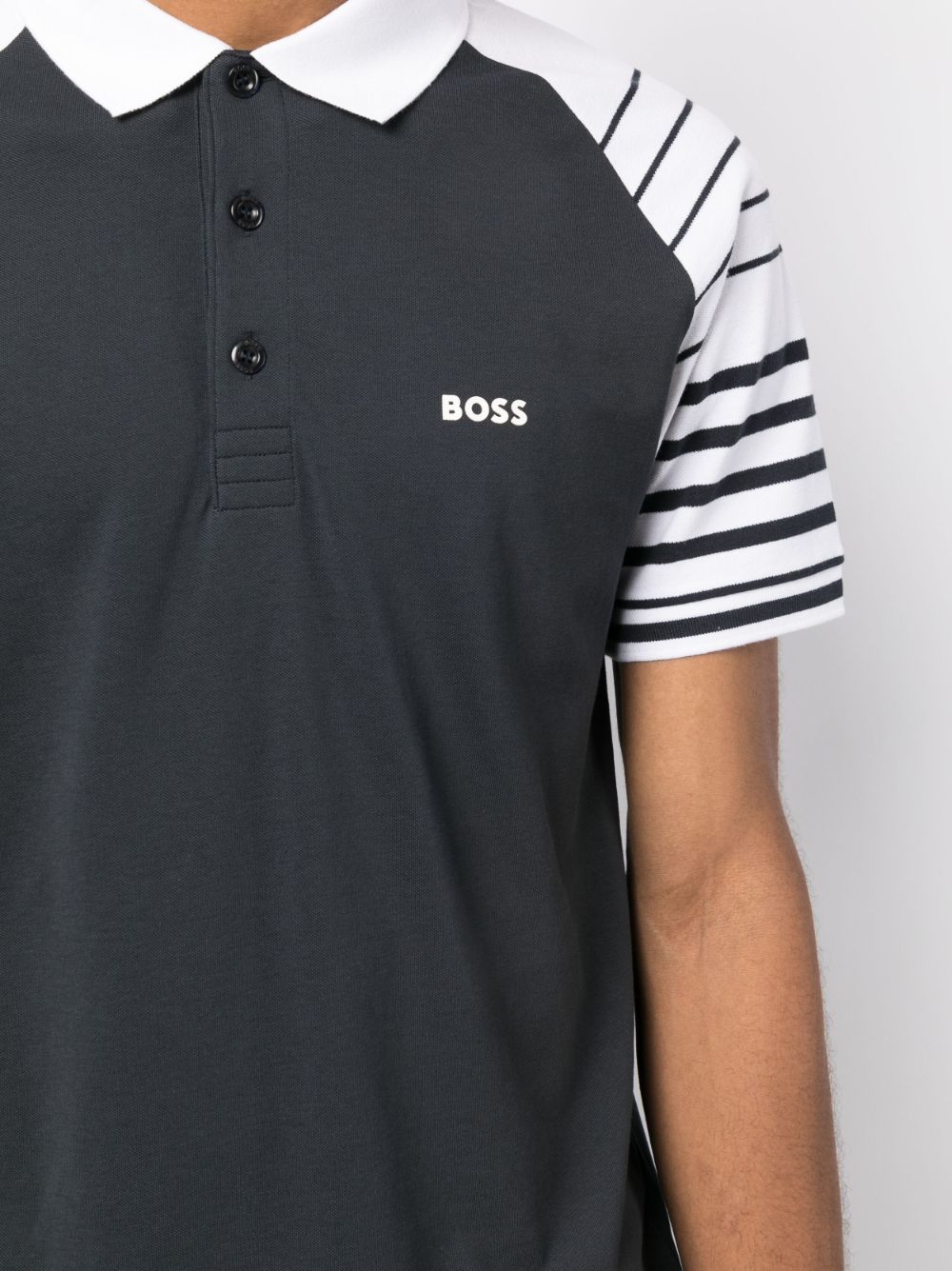 Hugo Boss Men's Paule 3 Blue Short Sleeve Cotton Polyester Polo T-Shirt