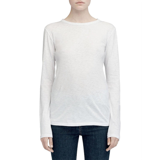 rag & bone Women's The Slub Long Sleeve White T-Shirt
