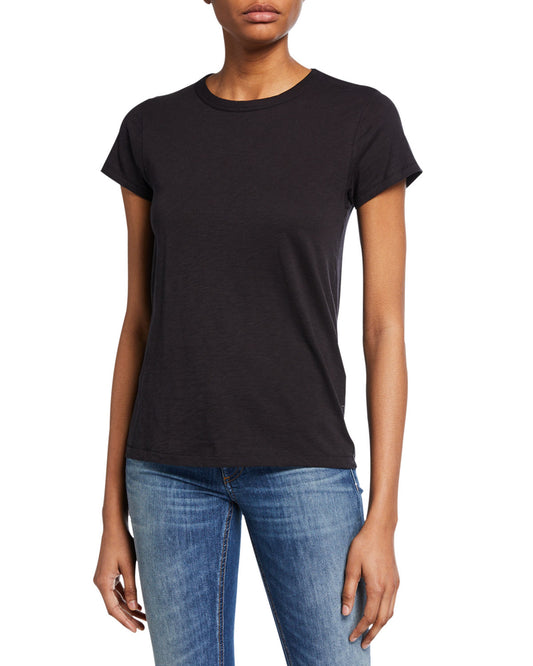 Rag & Bone Jean Women's Black The Tee Crew Neck Solid Short Sleeve T-Shirt