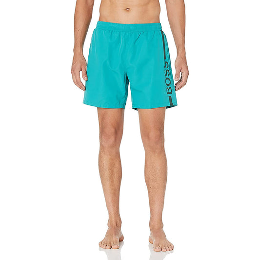 Hugo Boss Men's Dolphin Swim Shorts Turquoise Classic Trunks Swimwear