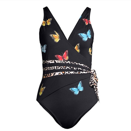 Johnny Was Women's Monarch Butterfly Print Wrap Swimsuit