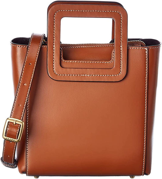 Staud Women Shirley Mini Detachable Strap Crossbody Leather Bag Tan OS