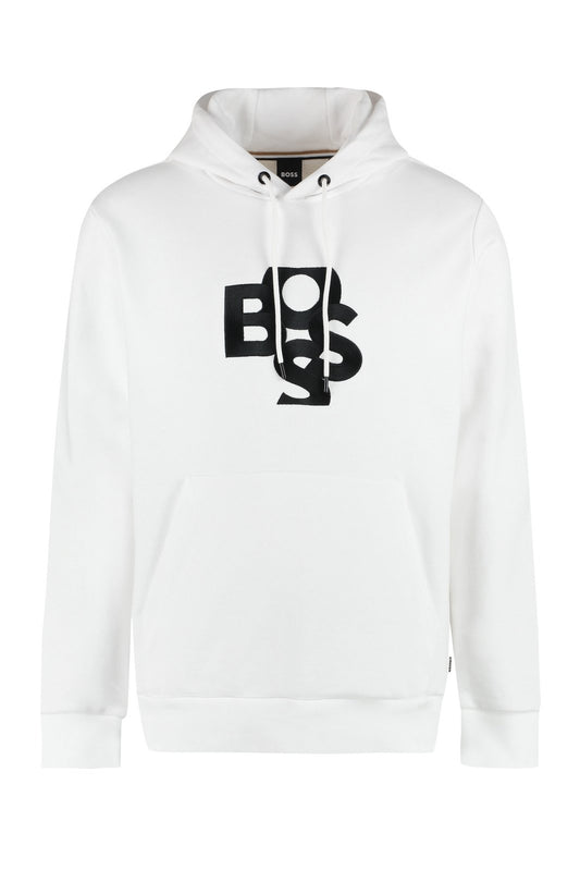 Hugo Boss Men's Seeger White Logo Hoodie Sweatshirt