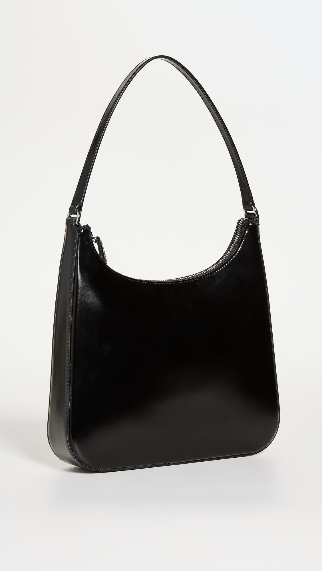 Staud Women Alec Embossed Logo Shoulder Leather Bag Black OS