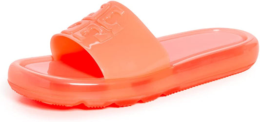 Tory Burch Women Footwear Bubble Jelly Slides Sandals Neon Fluorescent Pink