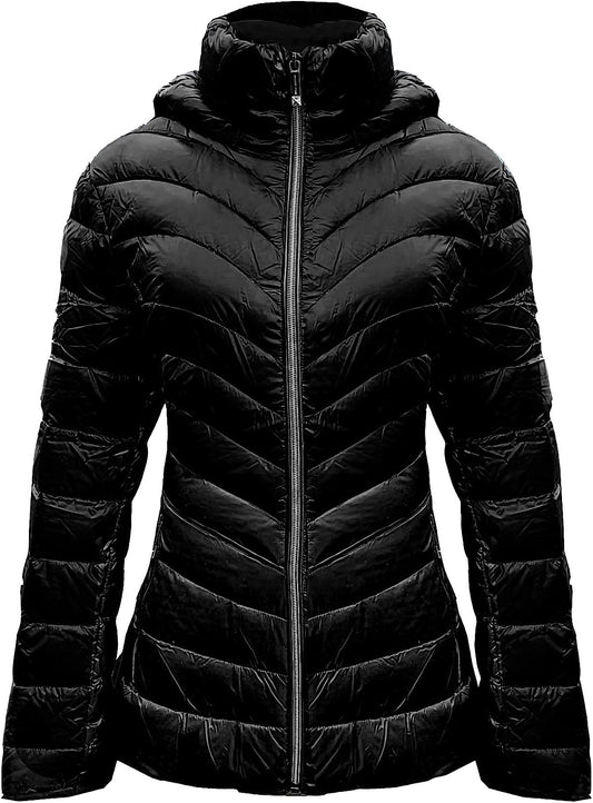 Michael Michael Kors Women's Black Down Hooded Packable Coat Jacket  XS