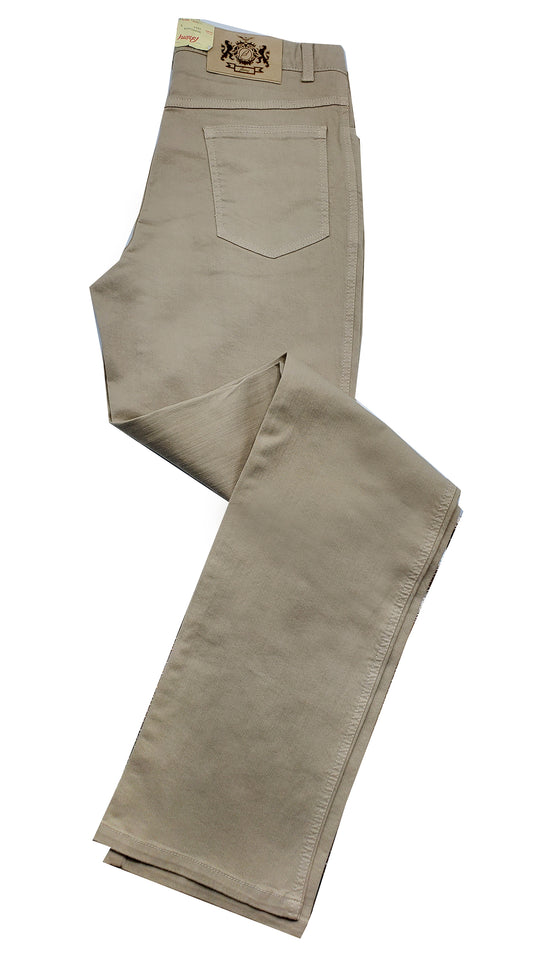 Brioni Men's Marmolada Beige Cotton Denim Jeans
