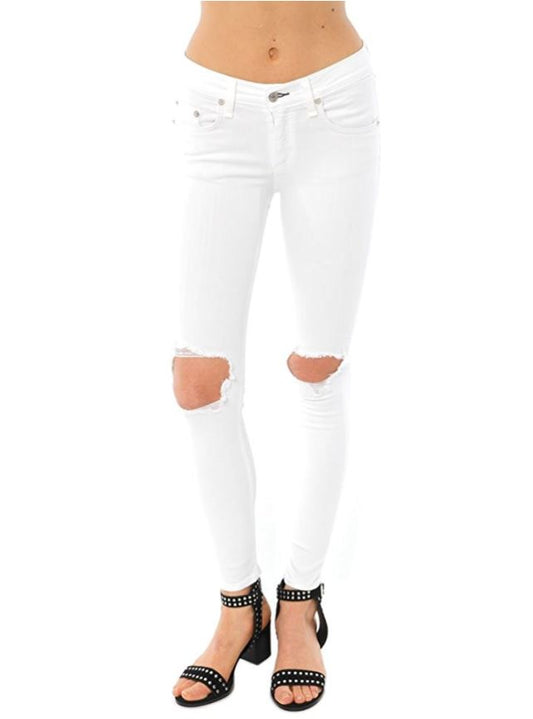 rag & bone Bright White Capri Jeans With Holes