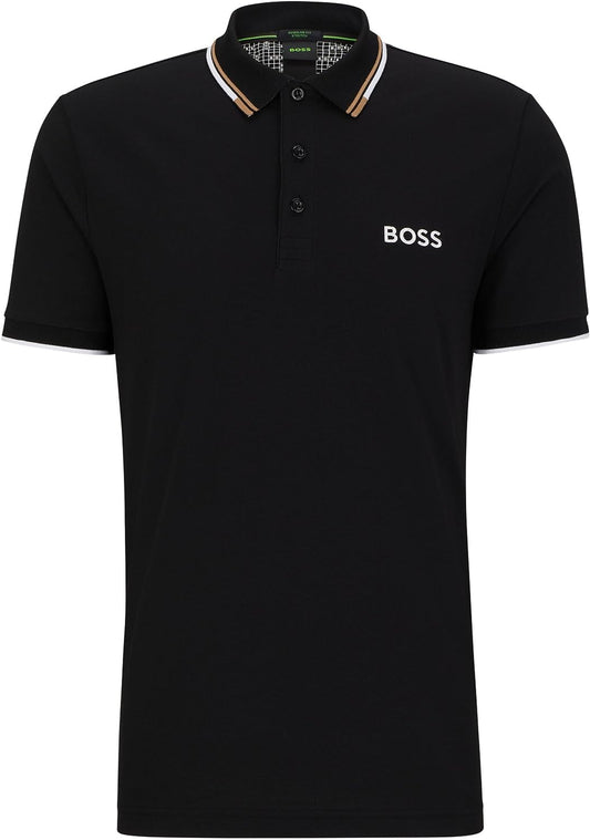 HUGO BOSS Men Paddy Pro Short Sleeve Black Soil Polo T-Shirt
