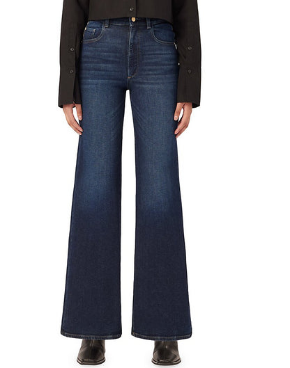 Dl1961 Women Hepburn Wide Leg High Rise Vintage 32' Mediterranean Denim Jeans