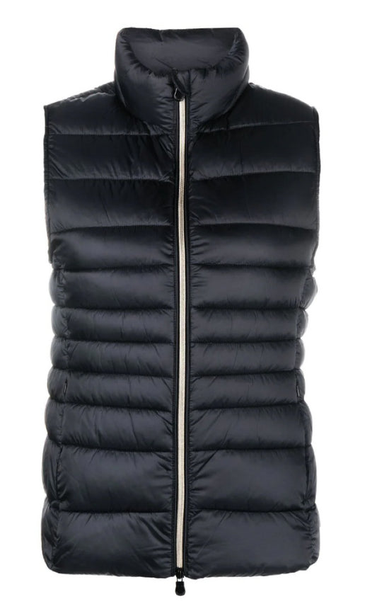 Save The Duck Women Lynn Black Quilted Puffer Vest Jacket