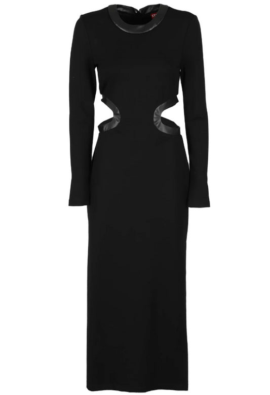Staud Women Long Sleeve Cut-out Sides Dolce Dress Black