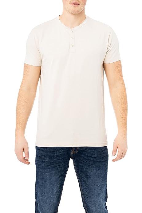 Rag & Bone Men Standard Issue Men's Classic Short Sleeve Henley White T-Shirt