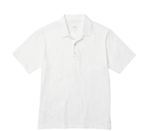 Rag & Bone Men Classic Flame Short Sleeve Cotton Polo Shirt White