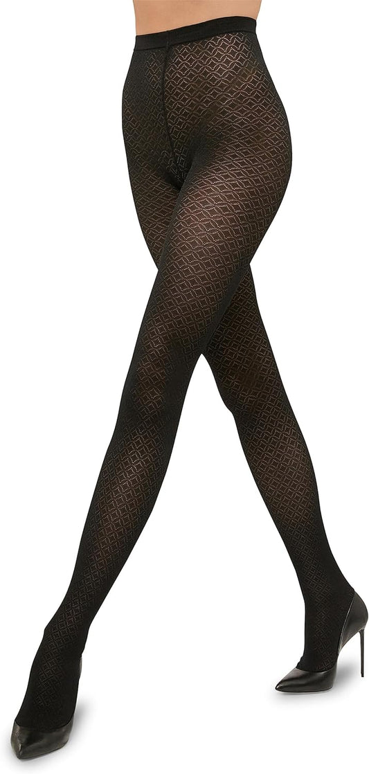 Wolford Women Pattern Sheer Tights 50 Denier Unique Comfort Pantyhose