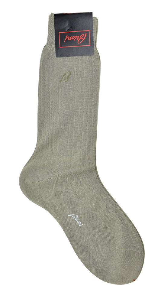 Brioni Men's 100% Cotton Oatmeal Socks