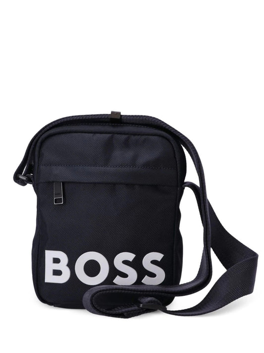 BOSS Bold Logo Nylon Adjustable Reporter Bag, Deep Sea Blue
