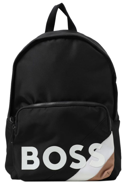 Hugo Boss Men's Catch 2.0 M Backpack Black Canvas with Zip Closure