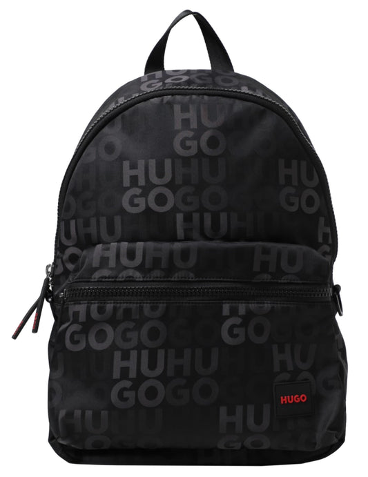 HUGO Ethon Nylon Repeated Logo Print Backpack