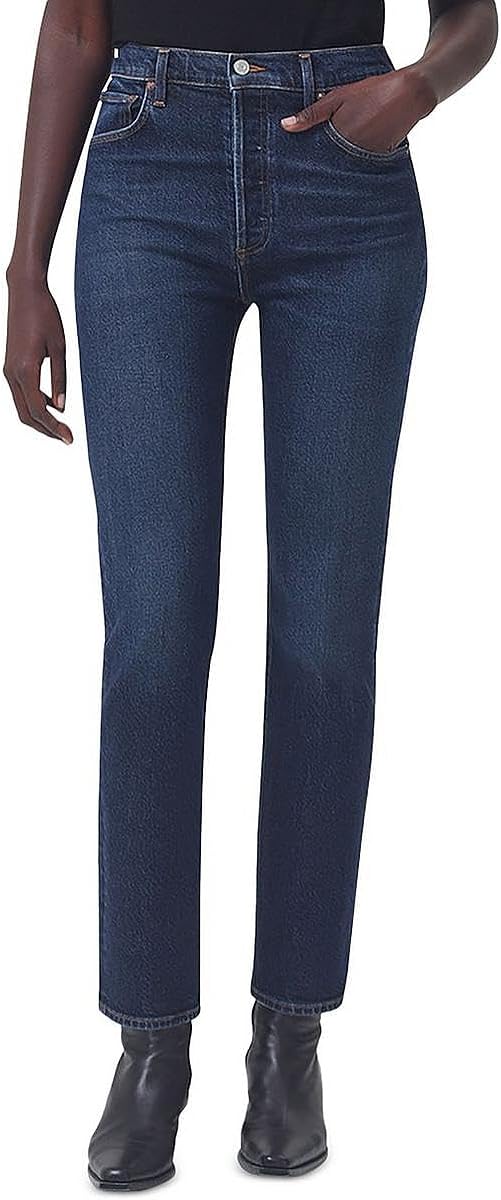 AGOLDE Women's Riley Long High Rise Straight Jeans, Divided