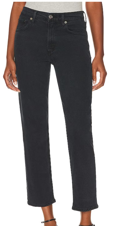 AGOLDE Women's KYE: Mid Rise Straight Crop Jeans, Pepper
