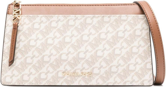 Michael Michael Kors Empire Large Signature Logo Convertible Crossbody Bag, Vanilla/Luggage