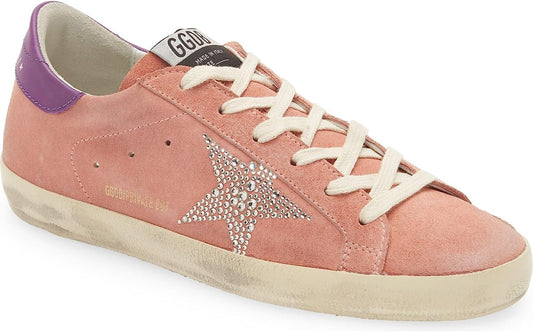 Golden Goose Women Super Star Pink Suede Leather Sneakers Rubber Shoes