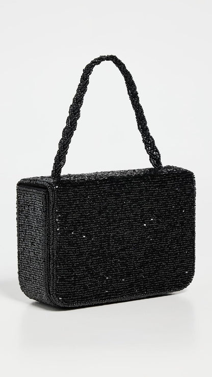 STAUD Women's Carmen Beaded Box Bag, Black