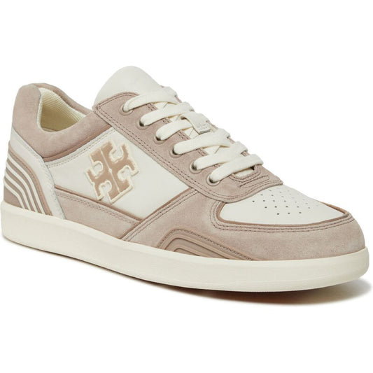 Tory Burch Women Clover Court Sneakers New Ivory Cerbiatto Off White New