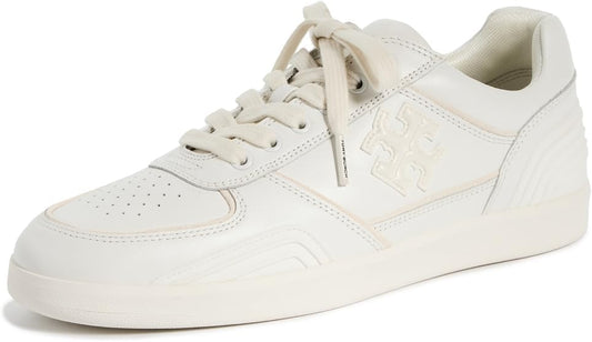 Tory Burch Womens Clover Court Sneakers Titanium White Lace Up