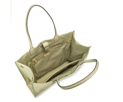 Tory Burch Hb Women Tote Bag Ella Nylon Leather Handle Olive Sprig OS