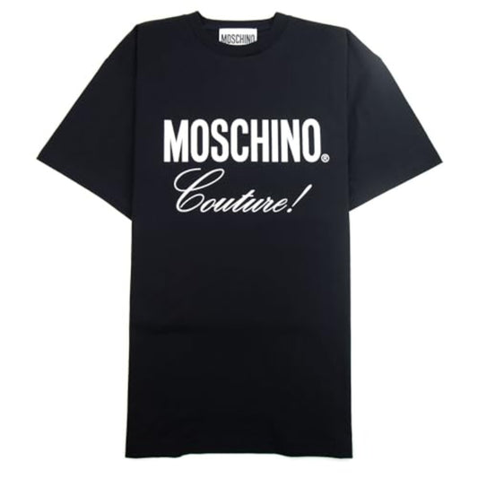 MOSCHINO Men's Navy Blue Script Logo Short Sleeve T-Shirt (US, Alpha, X-Small, Regular, Regular, Blue)