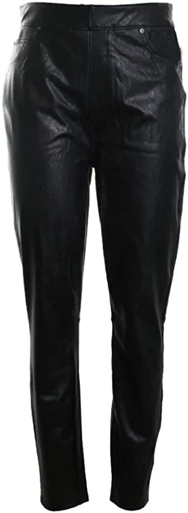 SPANX Women's Black Leather Like Ankle Skinny Pants Size S